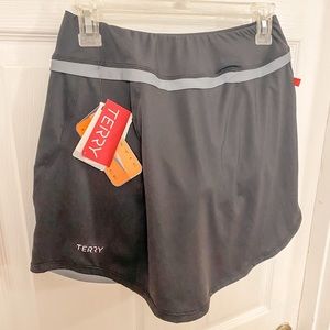 Terry Bike Skort with Seat Padding- Black